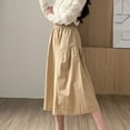 thumbnail image 5 of REALiKUN Women Flowy Bubble Maxi Skirt Elastic Waist Ruffle Hem Long Skirt Loose Fit Solid Balloon Midi Skirt, 5 of 8