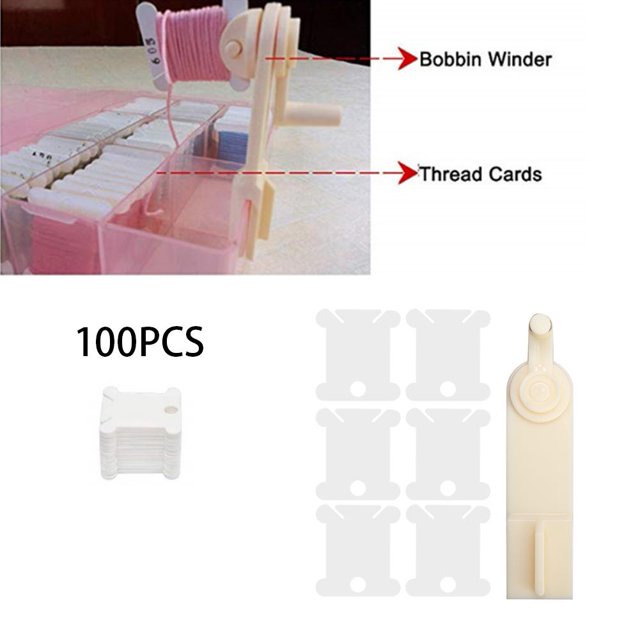 Fyydes Sewing Embroidery Accessories,Winding Tool,Manual Yarn Fast Winder Wool Thread Winding Tool + 100PCS Winding Plate