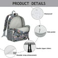 thumbnail image 4 of Border Collie Dog and Flower Florals Backpack Backpack for School,Cute School Bag,Schoolbag with Adjustable Shoulder Straps & Padded Back,13.8"x11.4"x6", 4 of 6