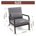 thumbnail image 3 of Mid-Century Modern Chair,Accent Chair with Lumbar Pillow,Lounge Side Chair for Living Room,Grey, 3 of 6