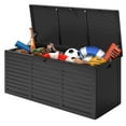 thumbnail image 4 of 130GAL Outdoor Storage Box for Patio & Garden, Large Resin Deck Box w/ 2 Handles & Metal Hydraulic, Black, 4 of 8