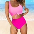 thumbnail image 2 of uikmnh Women's Solid Color One Piece Swimsuit Cutout Tie Detail Swimwear Size:M, 2 of 5