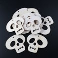 thumbnail image 3 of 10pcs Wooden Embellishments Halloween Decoration Skull Pattern Pendant with Hemp Ropes, 3 of 5