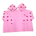 thumbnail image 2 of Sudadera con capucha para parejas, suéter informal de manga larga con patrón de corazón divertido para regalo de amante, 2 of 8