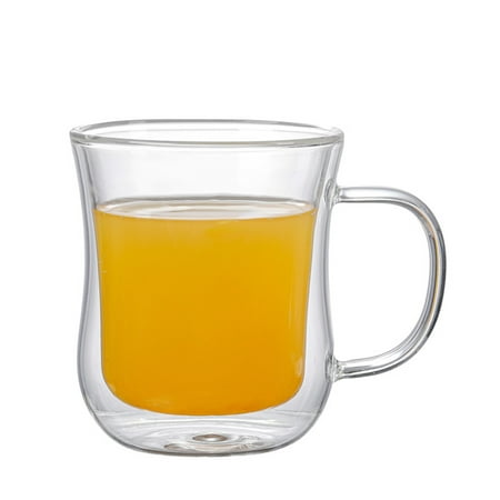 

Glass Mug Drinkware Transparent Water Cup With Handle Durable Double Wall Home Kitchen Tools 200ml/400ml Coffee Mugs