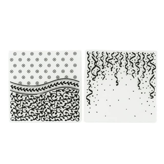 plantillas de relieve de plástico decorativas para manualidades de papel, con textura en relieve, 15,1 x 15,1 cm (5,9 x 5,9 pulgadas).