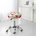 thumbnail image 5 of Tulips Flowers Red Yellow Round Bar Stool Seat Covers, Elastic Round Chair Cover Stool Seat Slipcover Bar Stool Cushions Round Pad for 12-14 inch, 5 of 5