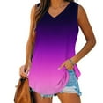 thumbnail image 2 of Ichuanyi Tank Tops for Women 2026 Summer Gradient Printed Top Shirts Casual Loose Fit V-Neck Sleeveless Tshirt Blouse, 2 of 8