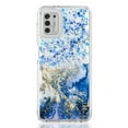 thumbnail image 5 of Samsung Galaxy A02S Phone Case, Rosebono Hybrid Bling Glitter Sparkle Epoxy Graphic Marble Colorful Silicone Skin Cover Armor Case for Samsung Galaxy A02S (Blue), 5 of 5