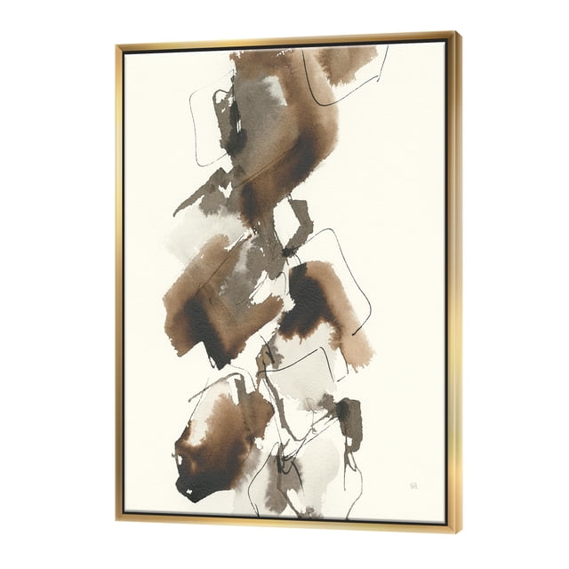 Carrés Glam Dorés I - Toile Encadrée Moderne et Contemporaine