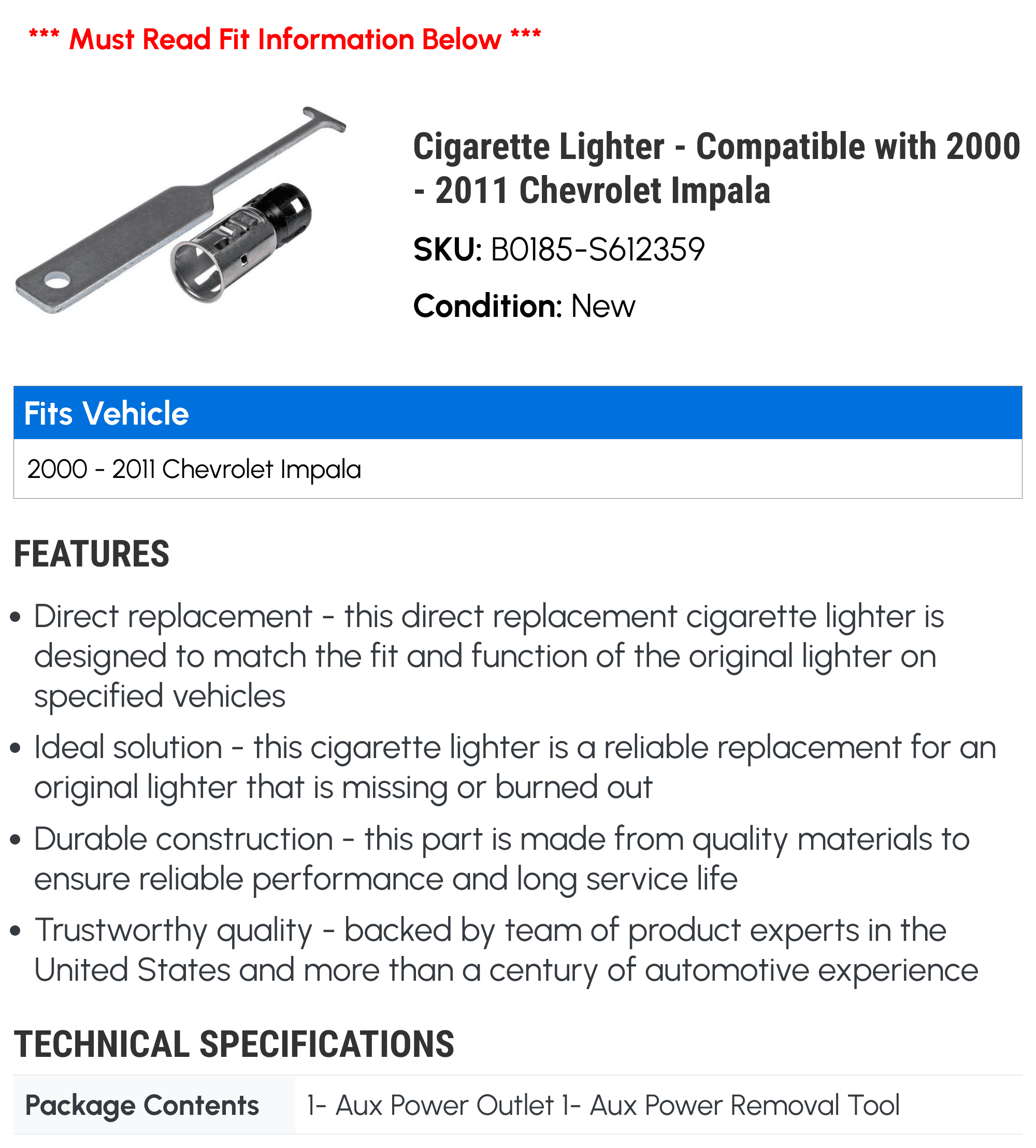 Cigarette Lighter - Compatible with 2000