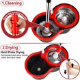 thumbnail image 4 of Spin Mop and Bucket with Wringer Set 360 Spinning Mop Bucket System with 3 Microfiber Mop Replacement Heads and 61"" Stainless Steel Adjustable Handle for Floor Cleaning (20QT), 4 of 4