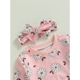thumbnail image 3 of Bmnmsl Toddler Girls 3PCS Pants Sets Long Sleeve Floral Tops Drawstring Pants Headband Sets, 3 of 6
