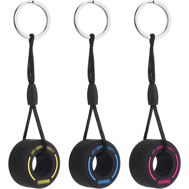 Mini 3 uds llavero de neumático de goma llavero de rueda creativa colgante de personalidad llavero de goma suave accesorios de decoración de coche, ShuxiuWang 8390606103574