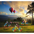thumbnail image 4 of Molino de viento de 3 uds, carillón de viento plantable, bicicleta, juguete para niños, jardín, balcón, exterior, 90*50cm (natural sin cesta para el coche), 4 of 4