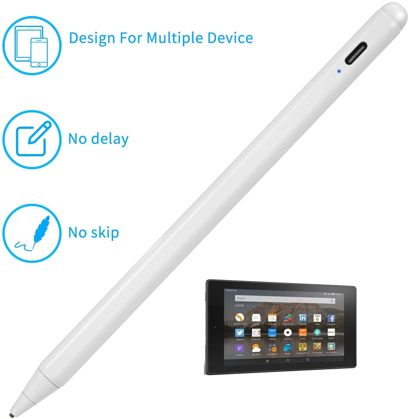 Stylus Pen for Basic Fire HD 10 Tablet, EDIVIA Digital Pencil with 1