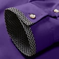 thumbnail image 5 of USNSM Button Down Dress Shirts for Men Fashion Versatile Solid Color Long Sleeve Collared Business Casual Work Shirt Purple S, 5 of 6