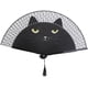 thumbnail image 1 of Abanico plegable de seda de bambú con abanico de mano con diseño de gato, 1 of 4