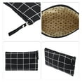thumbnail image 3 of 1 Pc Women Durable Lattice Large Cosmetic Bag for Travel Vacation Bathing Black Canvas, 3 of 3