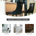 thumbnail image 3 of Tzicr Velvet Counter Height Bar Stools Set of 4, 27" Counter Height Bar Chairs with Button Decor, Nailhead Trim, Solid Wooden Legs, Upholstered Bar Stools for Kitchen, Cafe, Pub (Black), 3 of 6