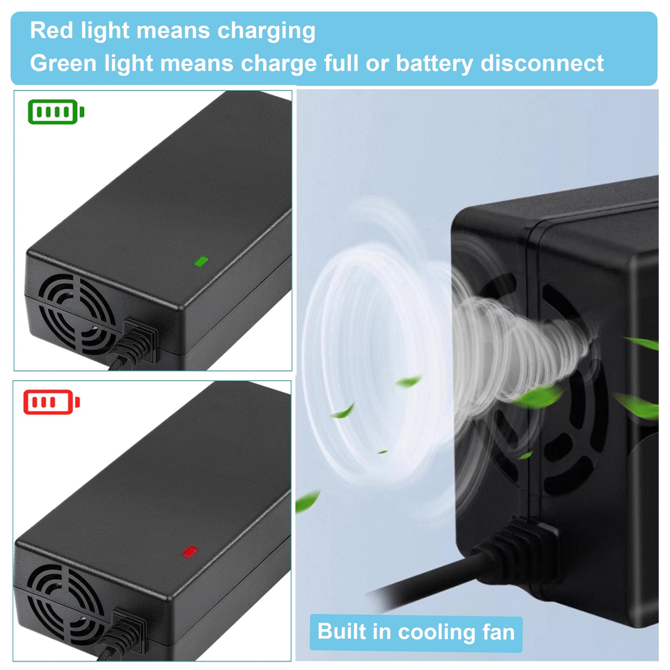 42V 2A Charger DC 5.5x2.1mm Plug for 36V Ebike Lithium Battery