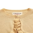 thumbnail image 4 of Little Girls Knitted Cardigan Solid Color Lace Long Sleeve Single Button Casual Tops, 4 of 6