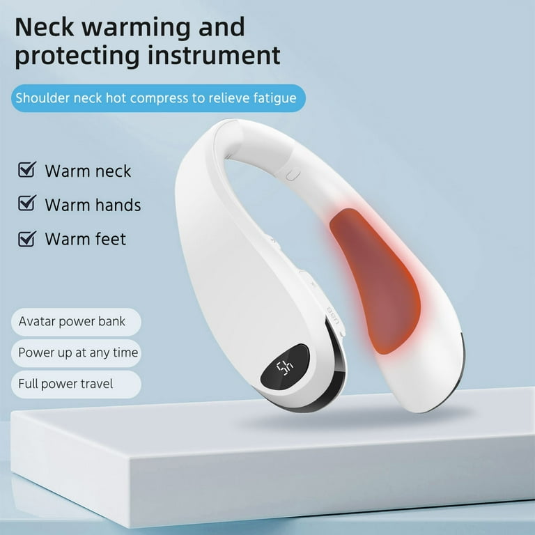 Electric Neck Heater Cordless Personal Neck Massager Heating Pad 8000mAh  USB Rechargeable Neck Warmer with 3 Heat Settings Portable Power Bank 