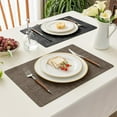 thumbnail image 6 of Reversible Vinyl Placemats Set of 4, Faux Leather 100% Waterproof Oil-Proof Wipeable Place Mats, Heat Resistant Dual Sided Table Mats for Kitchen/Dining/Party (Grey Brown, 12 x 18 Inch), 6 of 6