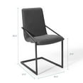 thumbnail image 3 of Side Dining Chair, Fabric, Metal Steel, Black Grey Gray, Modern Contemporary Urban Design, Kitchen Room Cafe Bistro Restaurant Hospitality, 3 of 9