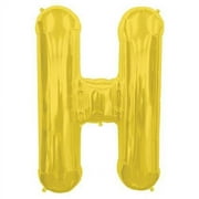Letter H - Gold Helium Foil Balloon - 34 inch