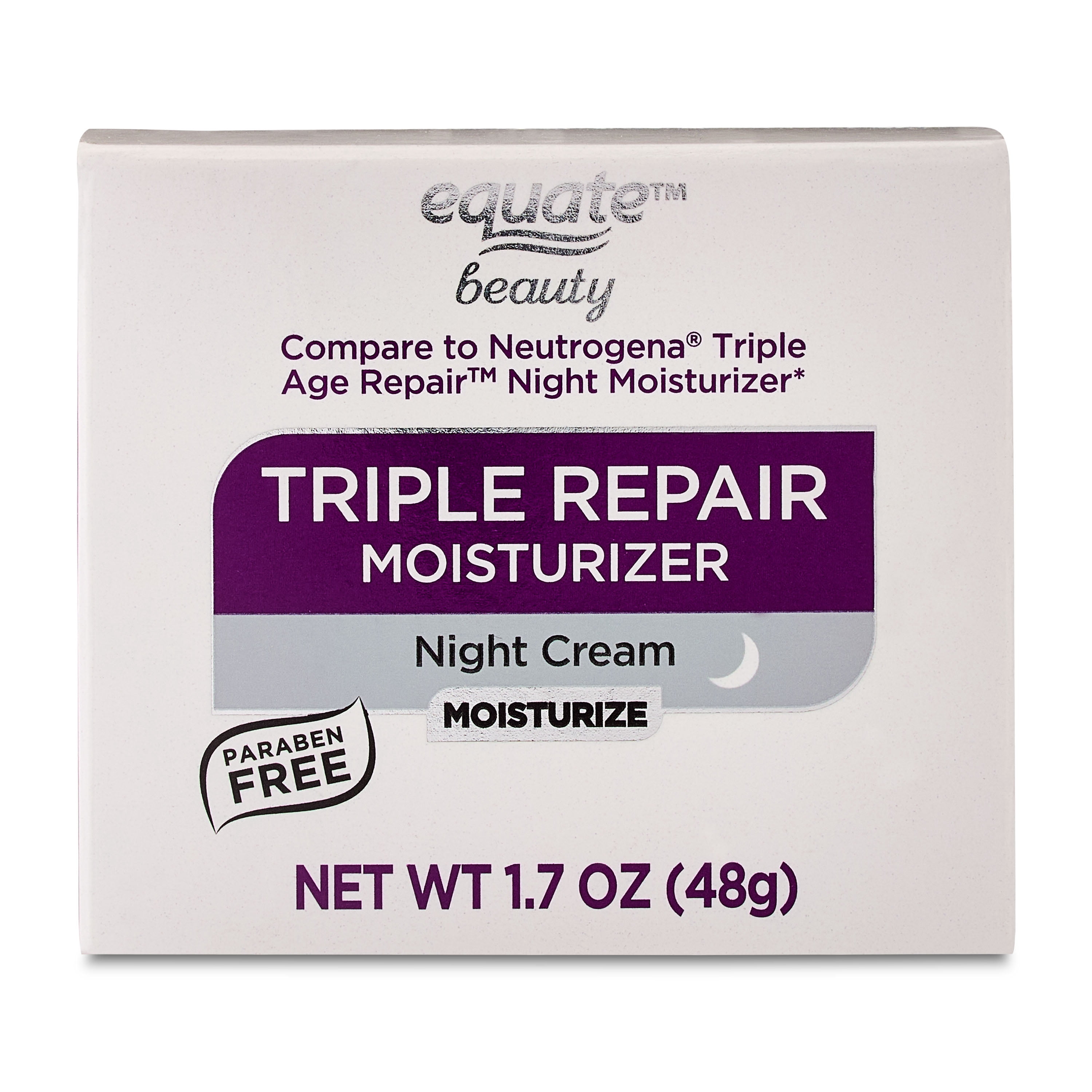 (3 pack) Equate Triple Repair Moisturizer Night Cream, 1.7 oz