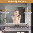 thumbnail image 4 of GZXS LED Bathroom Medicine Cabinet with 3 Mirror Doors, 35"x28" Wall Mounted or Recessed Aluminum Cabinet with Adjustable 3-Color Lights, Anti-Fog, Cosmetic Organizer & Hair Dryer Storage, Gray, 4 of 10