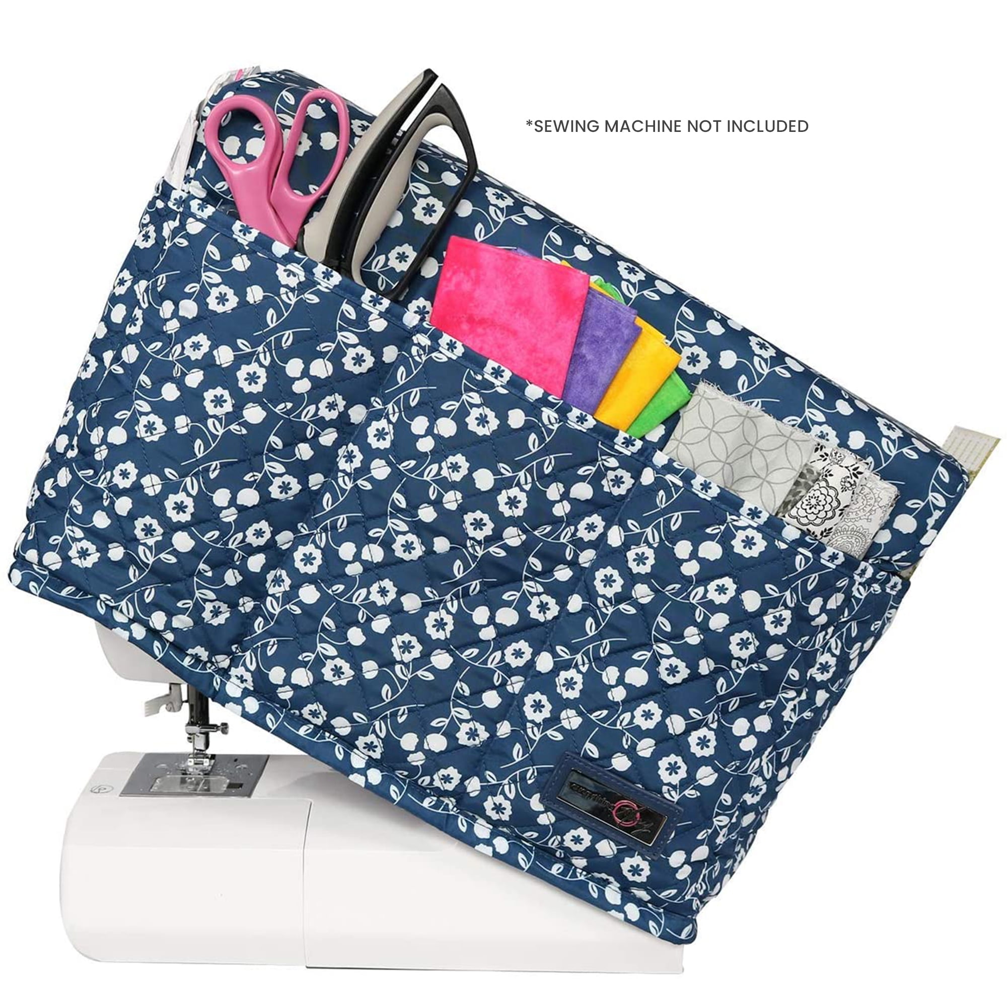 Everything Mary Quilted Sewing Machine Dust Cover Blue Flower