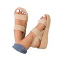 thumbnail image 3 of EliteGoogv Womens Wedge Sandals Platform Sandals Summer Beach Shoes For Women Slip On Espadrille Sandals Comfortable Casual Walking Shoes Womens Sandals Khaki US :6.5, 3 of 9
