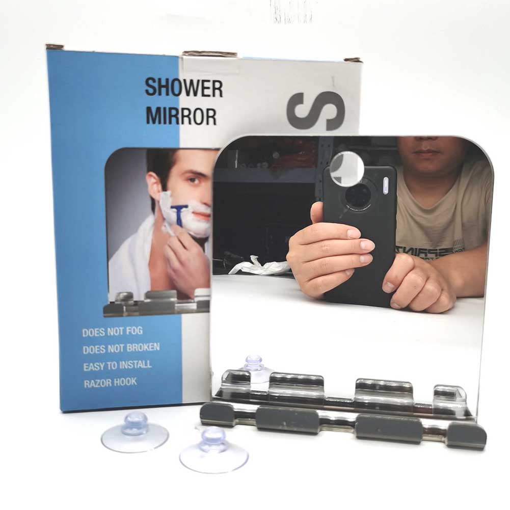 Antifog Antifall Bathroom Mirror Hanging Razor Toothbrush Mirror