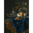 thumbnail image 2 of Christian Berentz 12x14 Gold Ornate Wood Frame and Double Matted Museum Art Print Titled - Still Life with a Melon and a Peach on a Silver Platter, 2 of 4