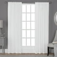 thumbnail image 1 of Exclusive Home Rideaux Aspect Lin Texturé Transparent Belge Paire de Panneaux Jacquard à Poche pour Tringle, 50x96, Blanc Hiver, 1 of 7