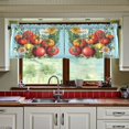 thumbnail image 3 of Yayeee Kitchen Curtains Tier Set of 2 Light Filtering 57"x36" Over Sink Window Panels, Orange Floral Tomatoes, 3 of 7