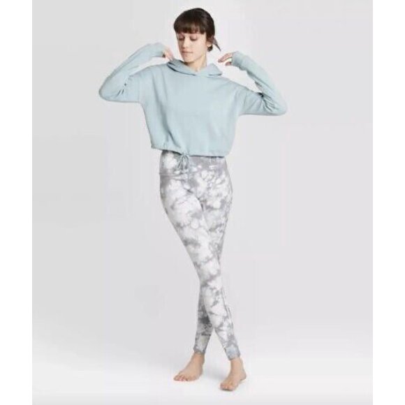 Love Tree Women's Tie Dye Ribbed Knit High Waisted Leggings Slate Size S