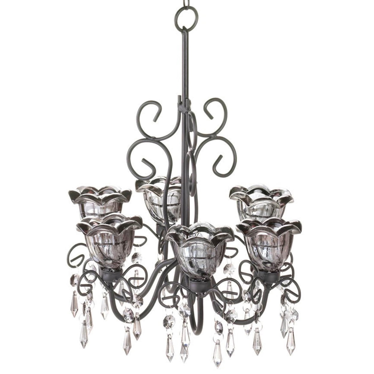 Home Decorative Indoor Smoked Glass Six-Candle Chandelier