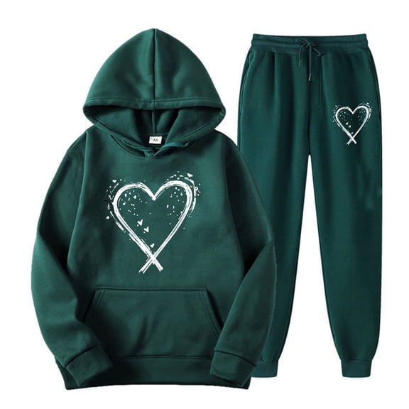 Women's Sweat Suits Plus Size Fashion Sports Casual Coat Long Pants Hooded Sweater Pants Set Long Sleeve Hooded Set