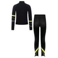 thumbnail image 6 of vastwit Kids Girls Tracksuit Fleece-Lined Long Sleeve Zip Jacket with Leggings Figure Skating Training Suit Fluorescent Yellow 10, 6 of 7