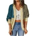 thumbnail image 1 of vdgthytj Cardigan Sweaters for Women Plus Size Long Sleeve Color Block Knitwear Fall Winter Open Front Clothes, 1 of 5