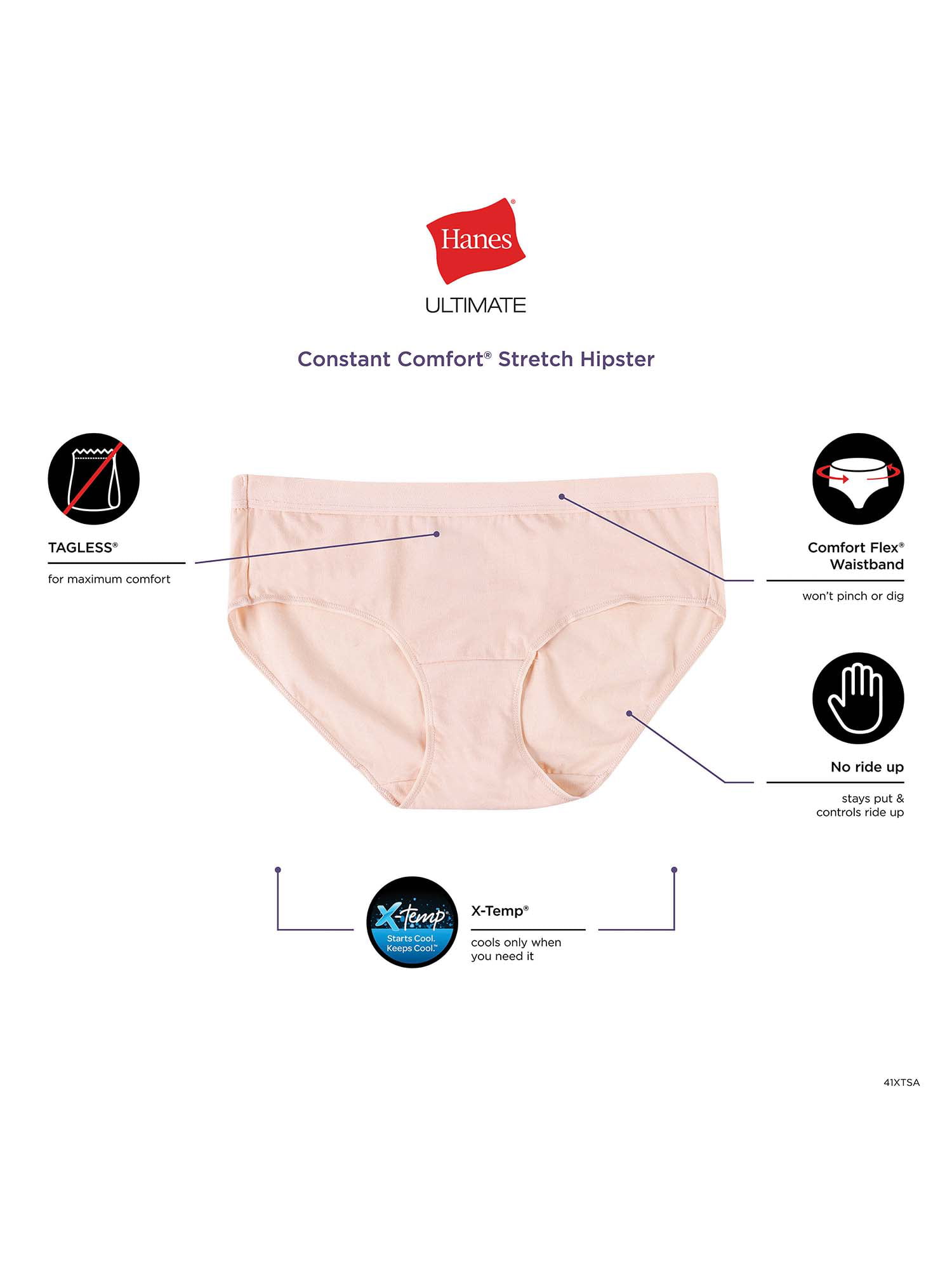 Hanes Ultimate™ Constant Comfort® X-Temp® 3 Pack Seamless Cooling Brief  Panty 40xtb2