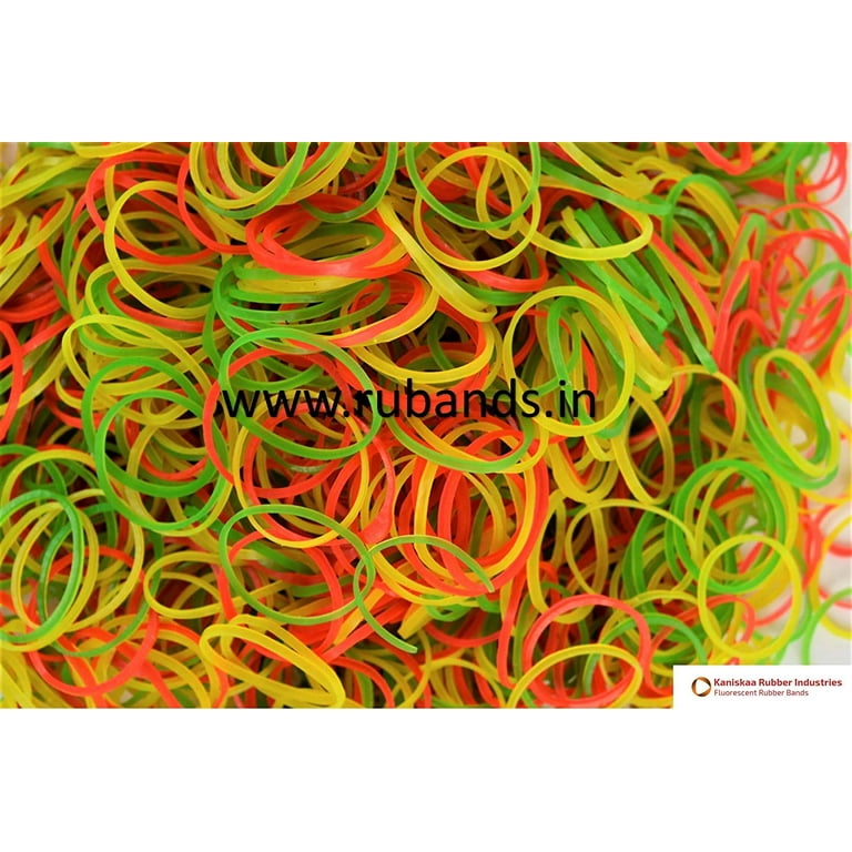 Rubber Bands b(u)y Rubands - 100% Rubber - Natural - Organic - Fluorescent  Colors (1.5 inch, 100 Grams/ 3.50 Ounce Packs) 