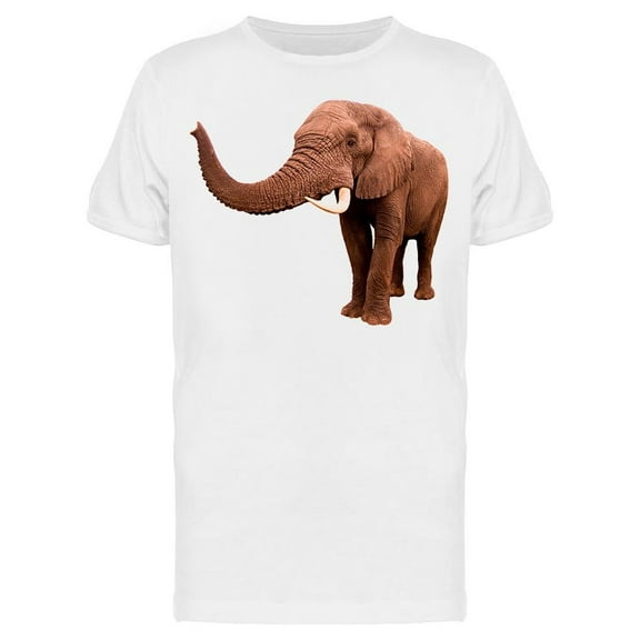 Elephant White Background Trunk T-Shirt Men -Image by Shutterstock, Male Small