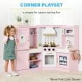 thumbnail image 3 of Best Choice Products Pretend Play Corner Kitchen, Interactive Wooden Kids Set w/ Lights & Sounds - Sage, 3 of 10