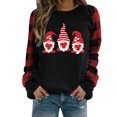 thumbnail image 5 of FASHOFT Womens Valentines Day Sweatshirt Love Heart Print Plaid Printing Casual Pullover Valentine's Long Sleeve Tops Holiday Casual Pullover Black L, 5 of 6