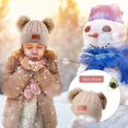 thumbnail image 5 of Kids Winter Pompom Hat Knitted Ski Beanie Hat Double Pom Beanie Cap for Girls Boys, for 1-3 Years Old, 5 of 7