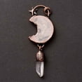 thumbnail image 3 of 3pcs Natural Quartz Crystal Big Pendants Rock Crystal with Red Copper Tone Tin Findings Lead & Nickel & Cadmium Free Moon and 91mm, 3 of 4